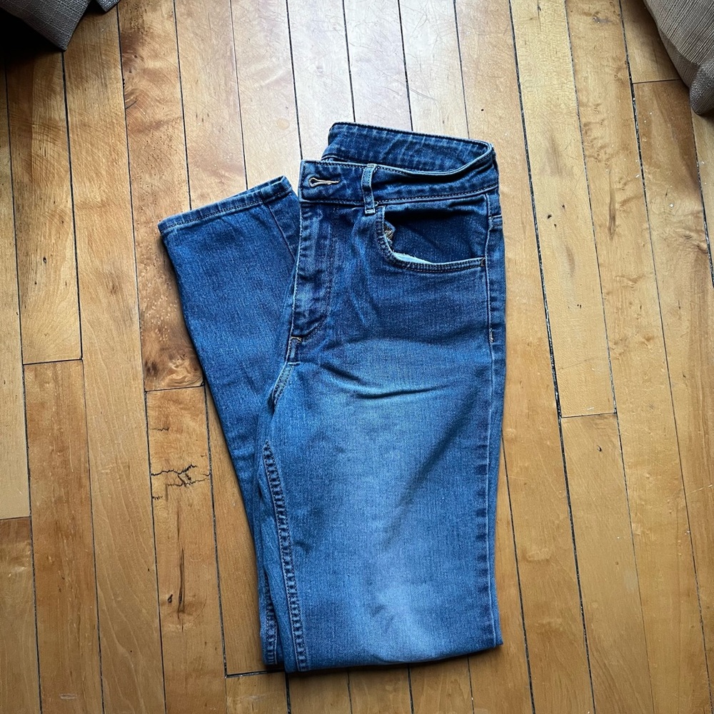 H&M &Denim High Rise Skinny Ankle Blue Jeans